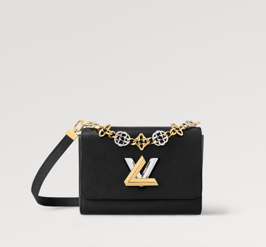 m22773 l**is V*t*n epi twisted flower mm handbag black