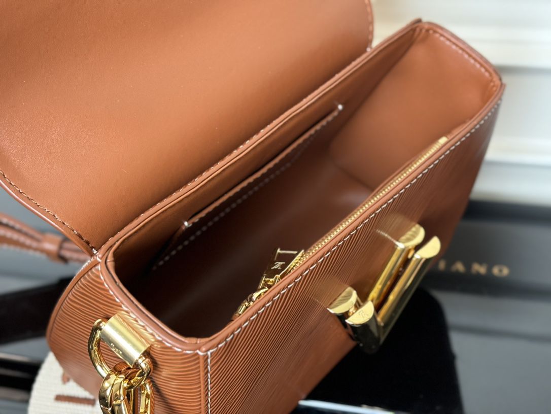 m24758 l**is V*t*n twist epi traveler handbag pm-brown