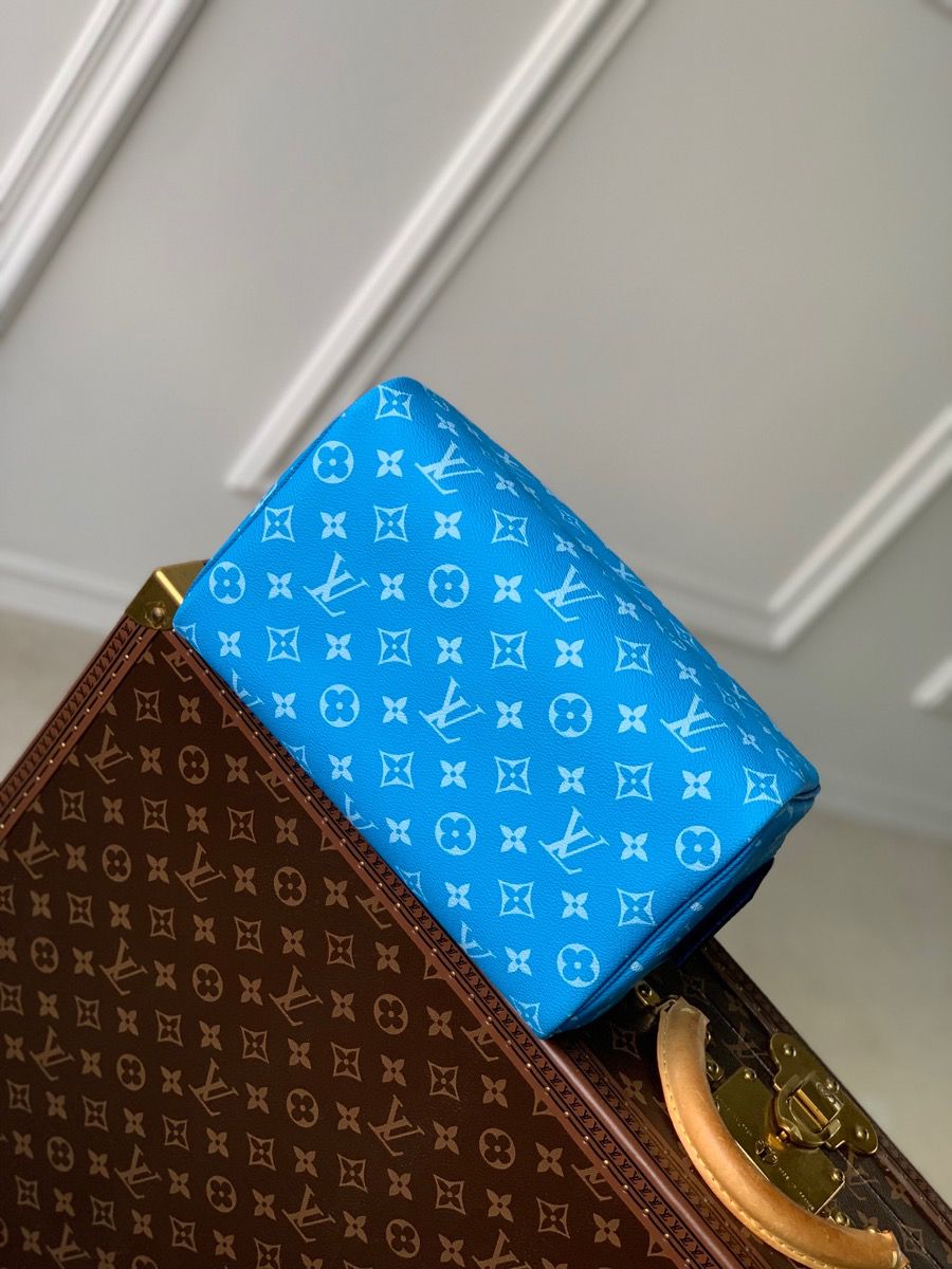 m31013 l**is V*t*n monogram canvas taigarama dopp kit blue
