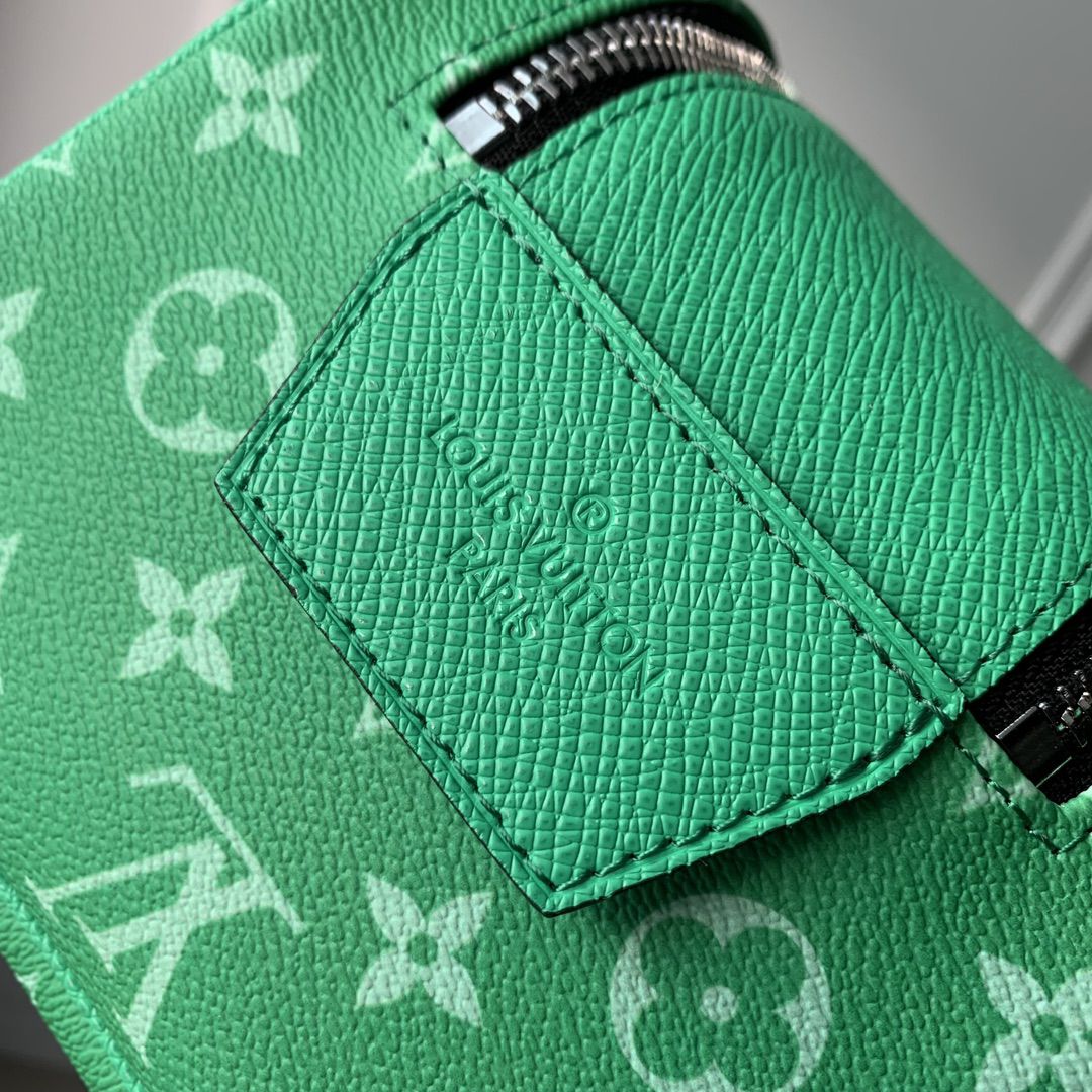 m31013 l**is V*t*n monogram canvas taigarama dopp kit green