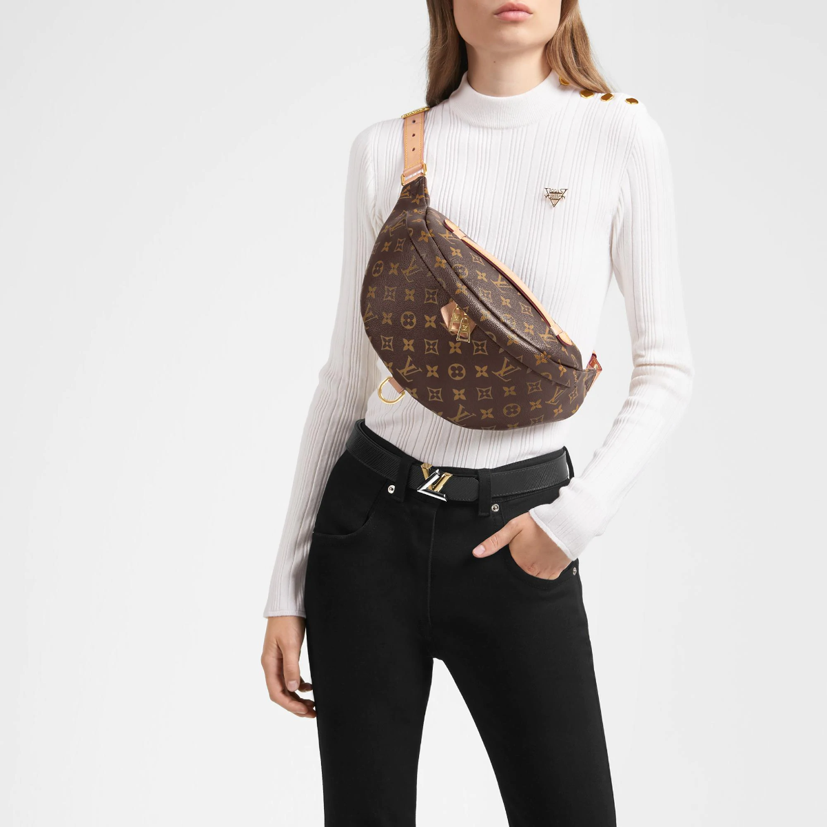#m43644 l**is V*t*n premium monogram canvas bumbag