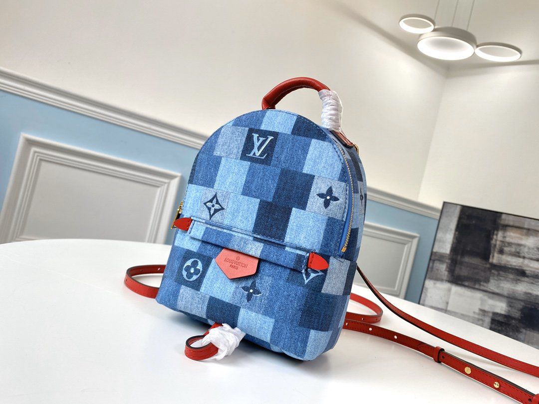 #m45043 l**is V*t*n 2020 monogram denim palm springs mini backpack