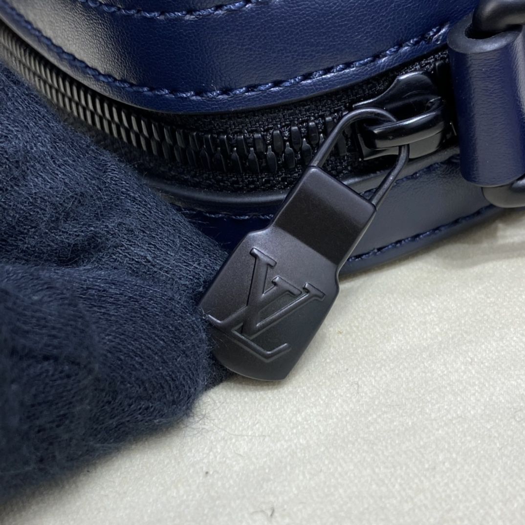 #m45730 l**is V*t*n monogram shadow duo messenger bag-navy blue