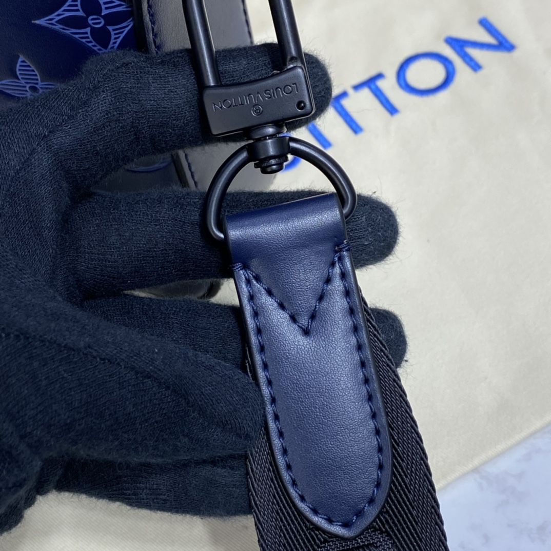 #m45730 l**is V*t*n monogram shadow duo messenger bag-navy blue