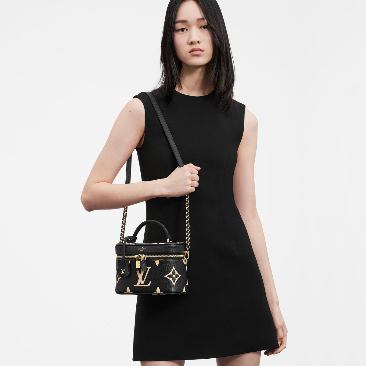 #m45780 l**is V*t*n giant monogram vanity pm-black/cream