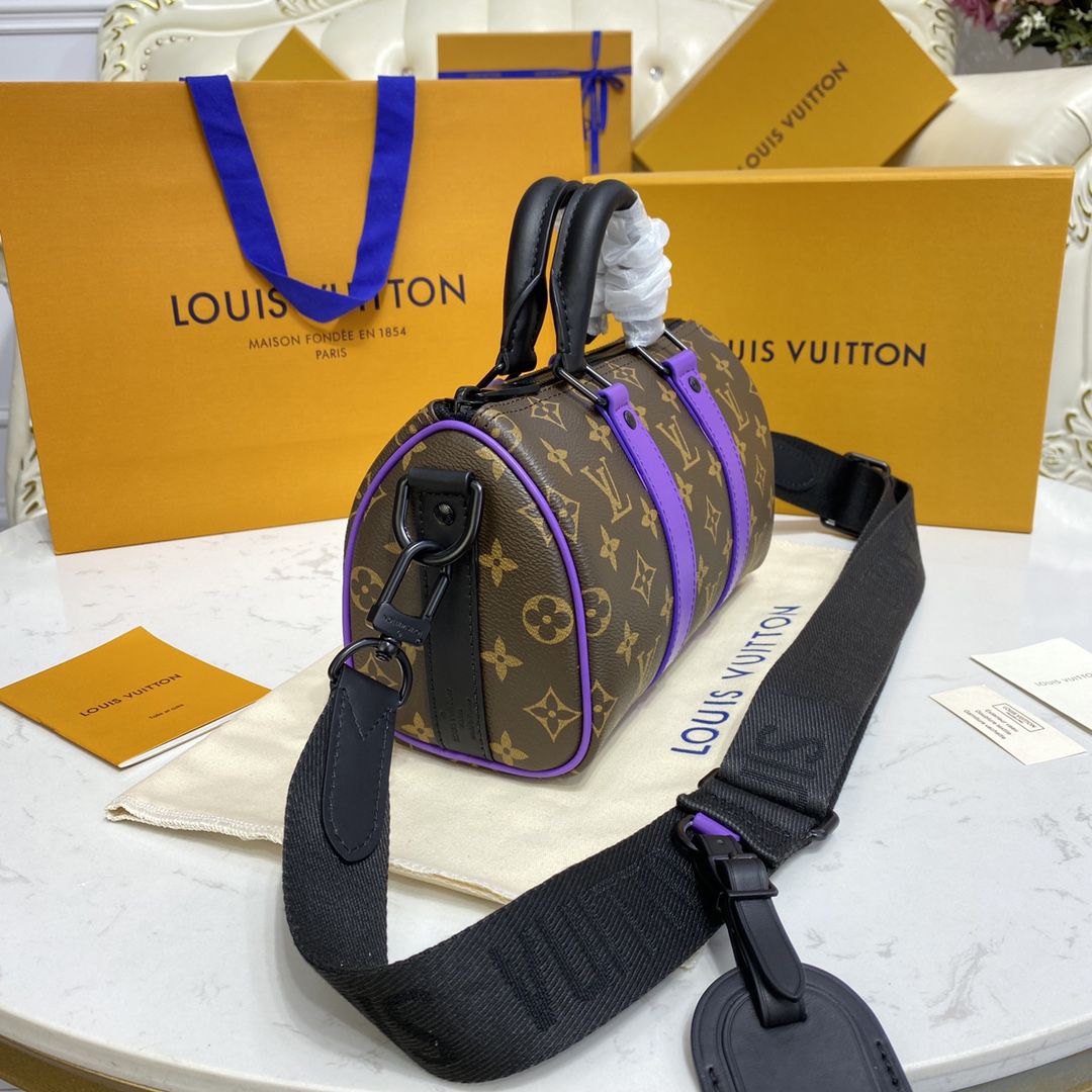 #m46249 l**is V*t*n monogram macassar keepall bandouliÈre 25-purple