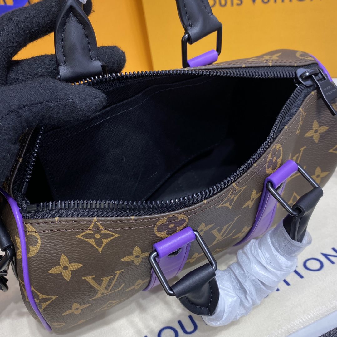 #m46249 l**is V*t*n monogram macassar keepall bandouliÈre 25-purple