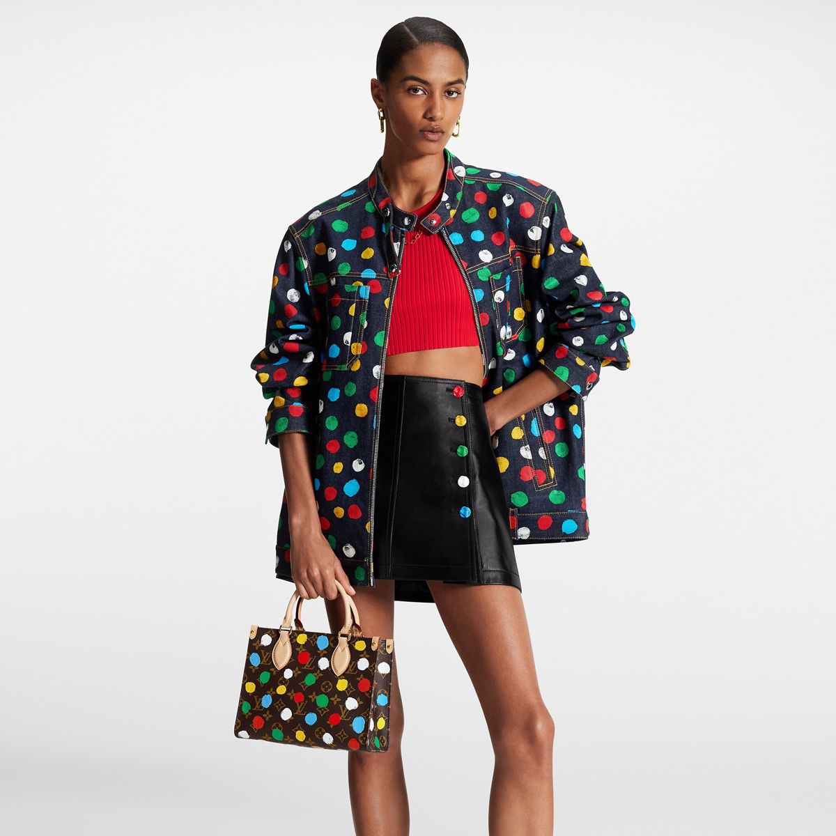 #m46380 l**is V*t*n x yayoi kusama lv x yk onthego pm bag