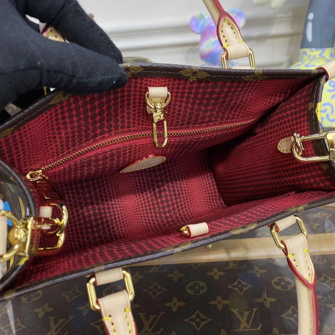 #m46380 l**is V*t*n x yayoi kusama lv x yk onthego pm bag