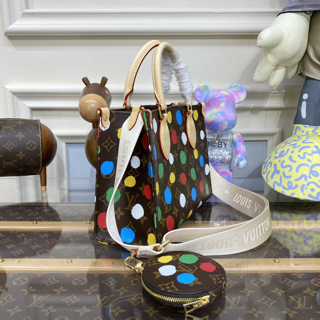 #m46380 l**is V*t*n x yayoi kusama lv x yk onthego pm bag