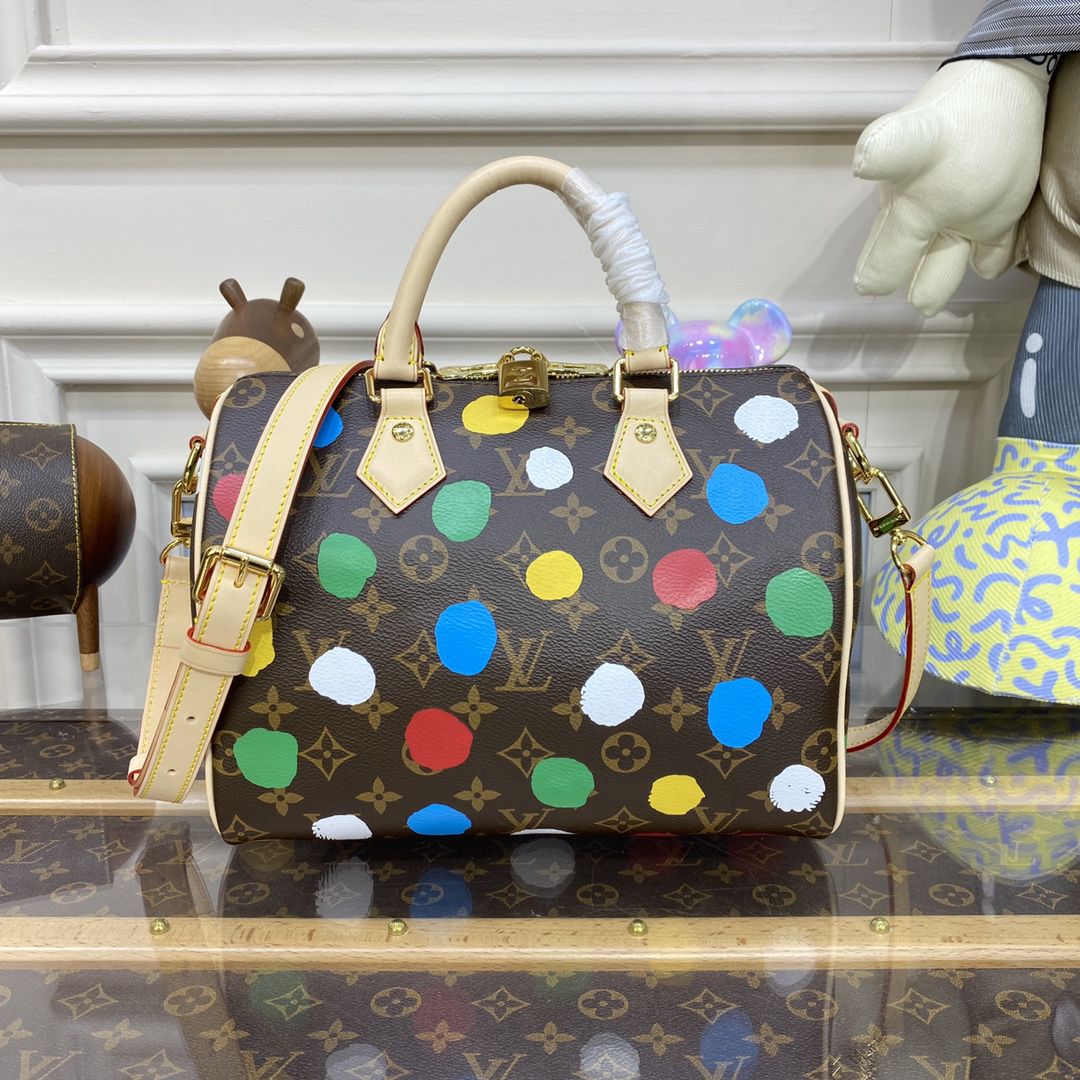 #m46433 l**is V*t*n x yayoi kusama lv x yk speedy bandouliÈre 25