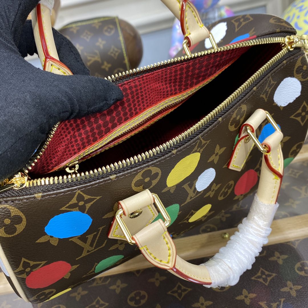 #m46433 l**is V*t*n x yayoi kusama lv x yk speedy bandouliÈre 25