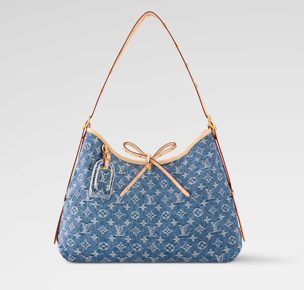 m46855 l**is V*t*n monogram denim carryall mm handbag