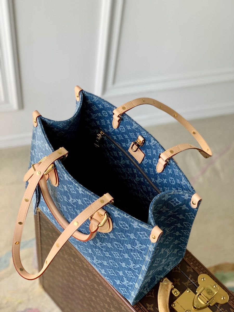 m46871 l**is V*t*n monogram denim onthego mm handbag