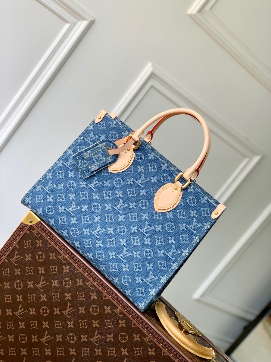 m46871 l**is V*t*n monogram denim onthego mm handbag
