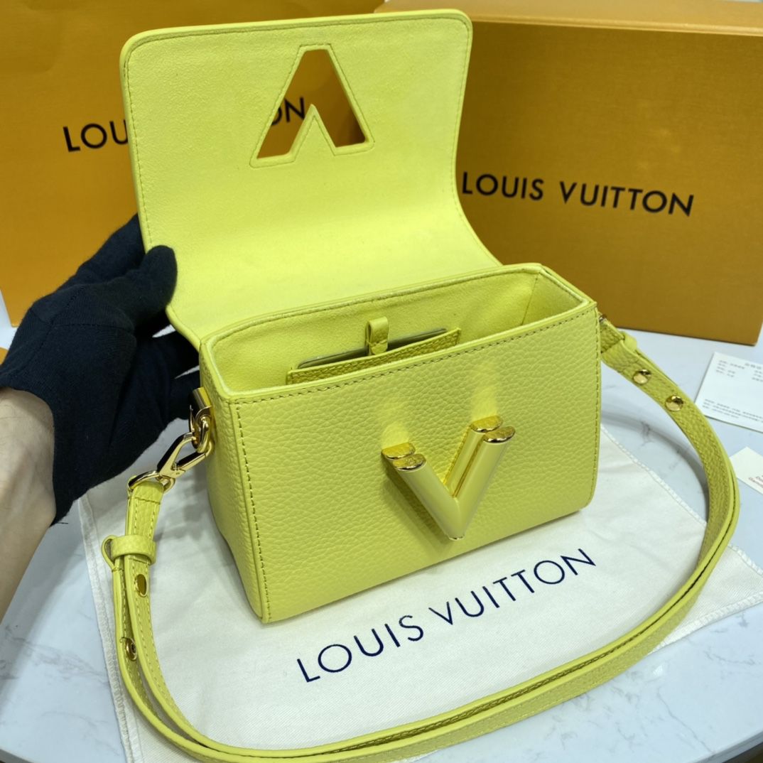 #m58571 l**is V*t*n taurillon leather twist pm-yellow