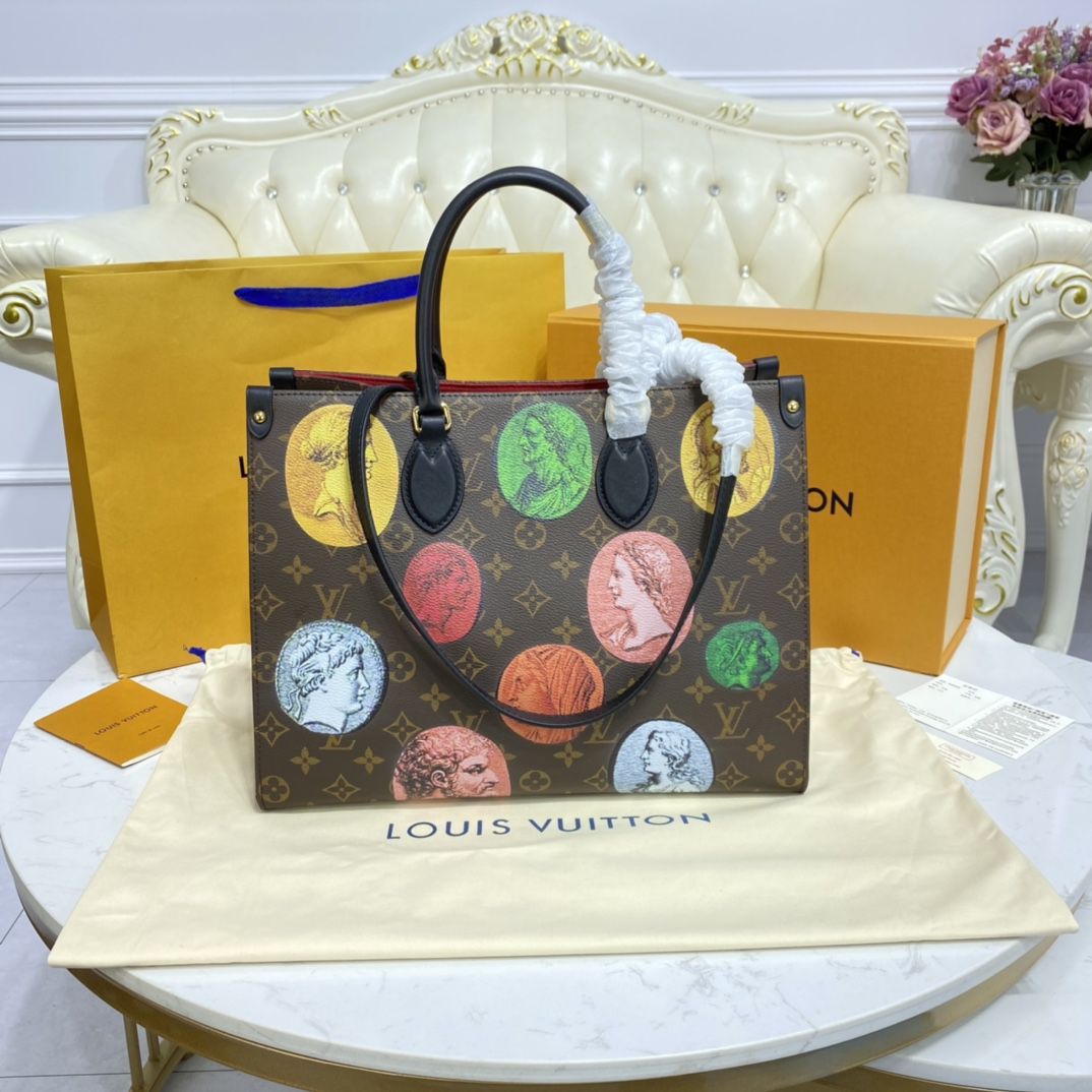 #m59245 l**is V*t*n fall-winter 2021 monogram cameo onthego mm tote bag