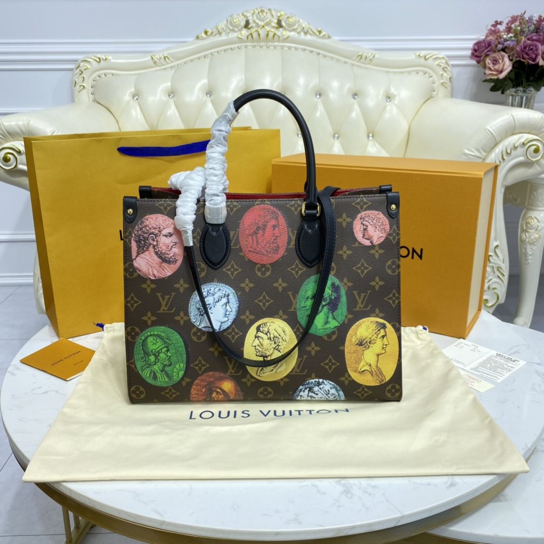 #m59245 l**is V*t*n fall-winter 2021 monogram cameo onthego mm tote bag