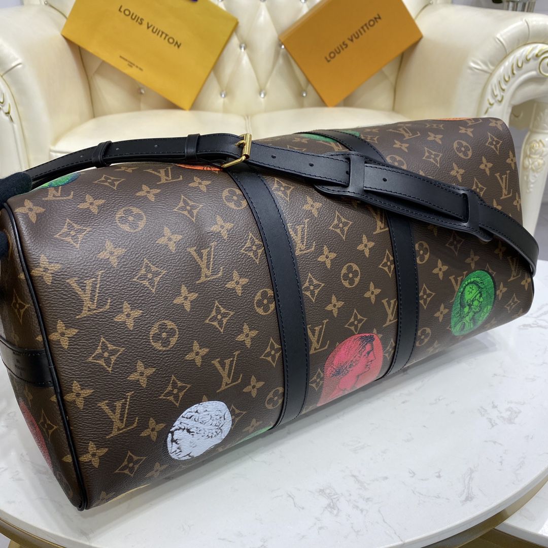 #m59261 l**is V*t*n lvxfornasetti monogram cameo keepall bandoulière 45