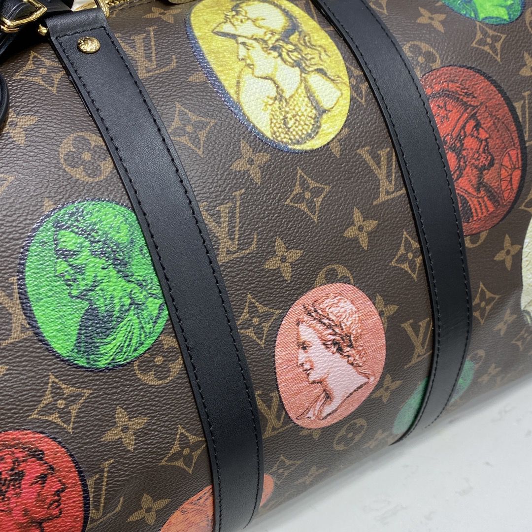 #m59261 l**is V*t*n lvxfornasetti monogram cameo keepall bandoulière 45
