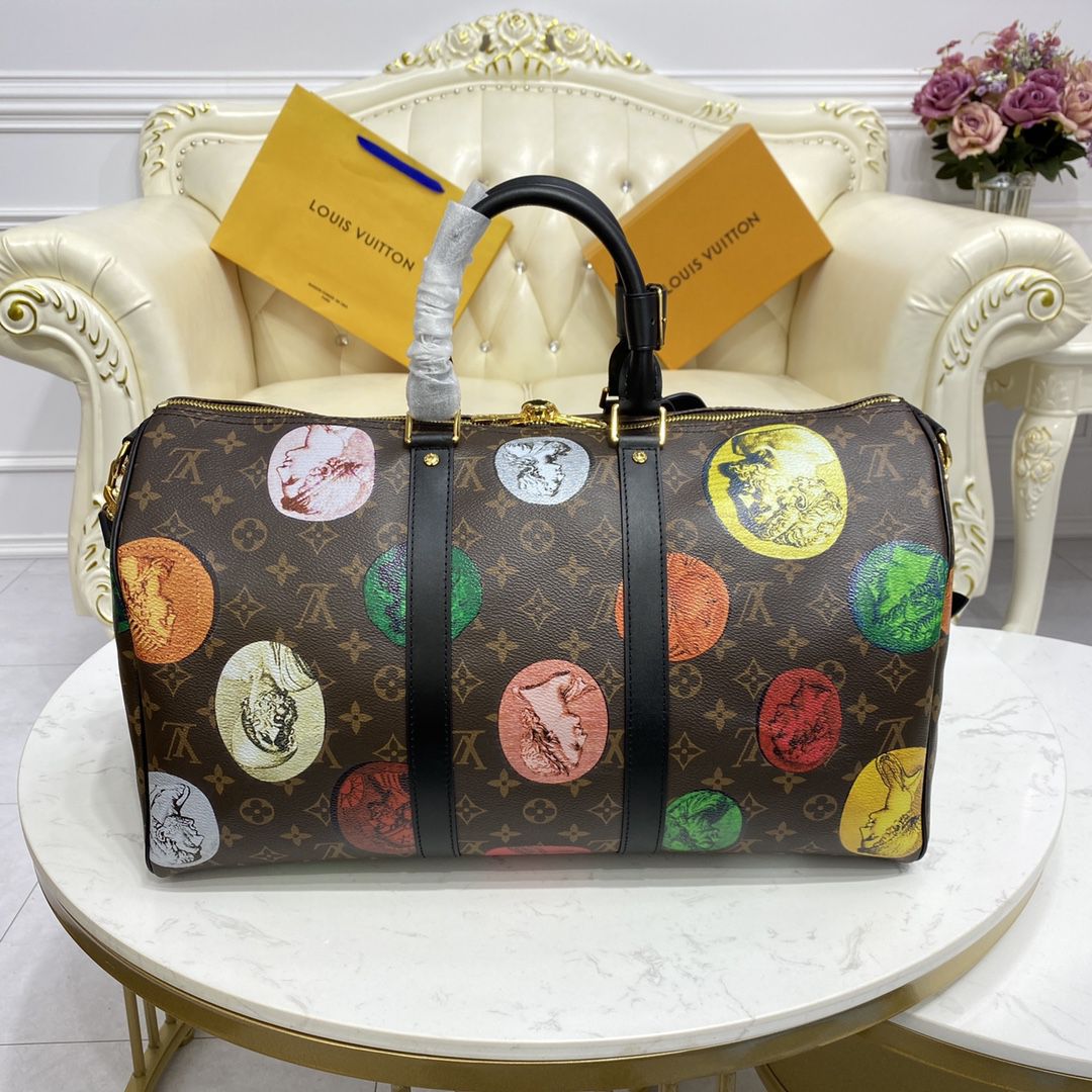 #m59261 l**is V*t*n lvxfornasetti monogram cameo keepall bandoulière 45