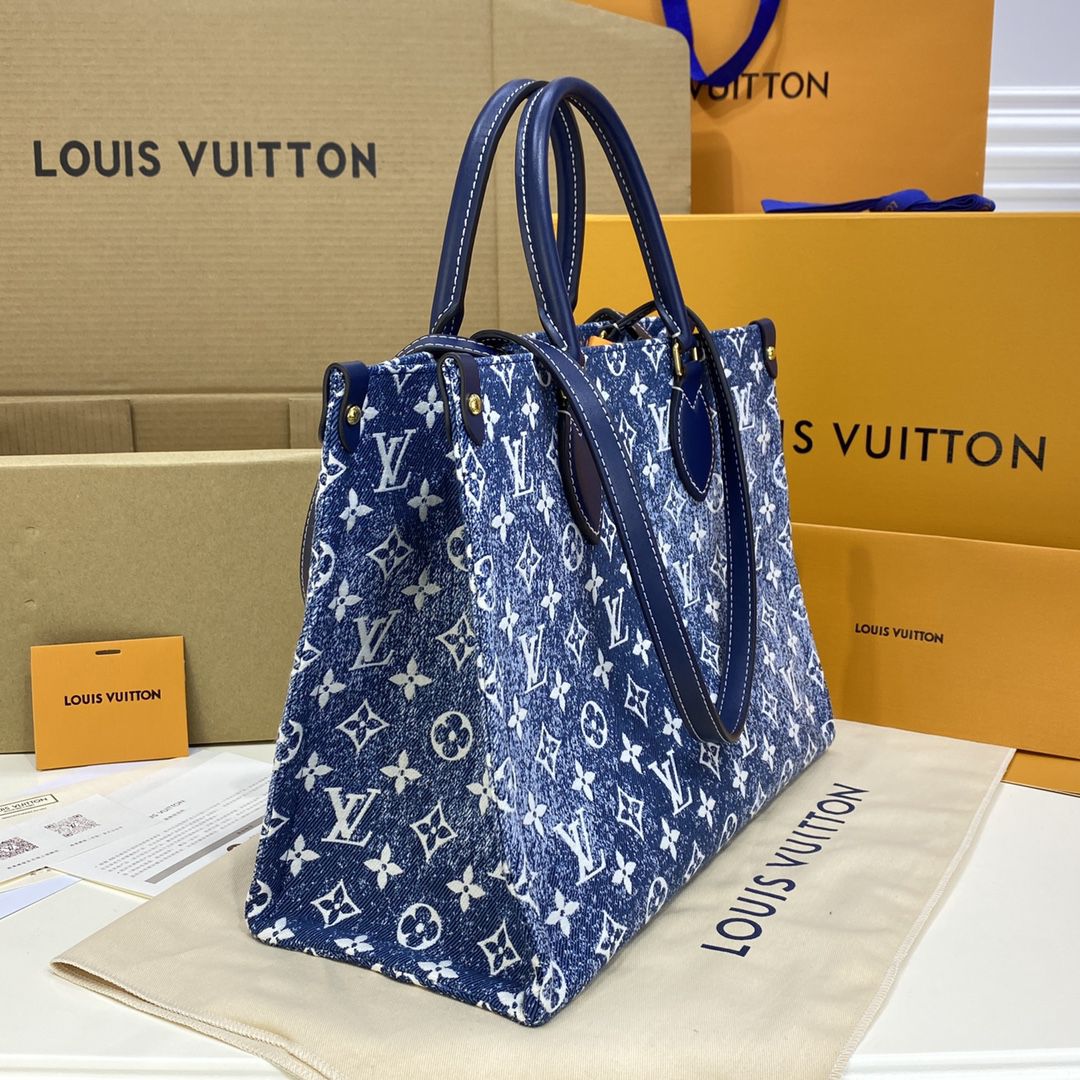 #m59608 l**is V*t*n monogram denim onthego mm tote bag