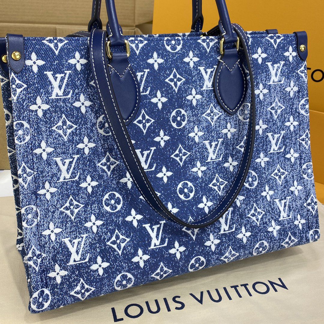 #m59608 l**is V*t*n monogram denim onthego mm tote bag