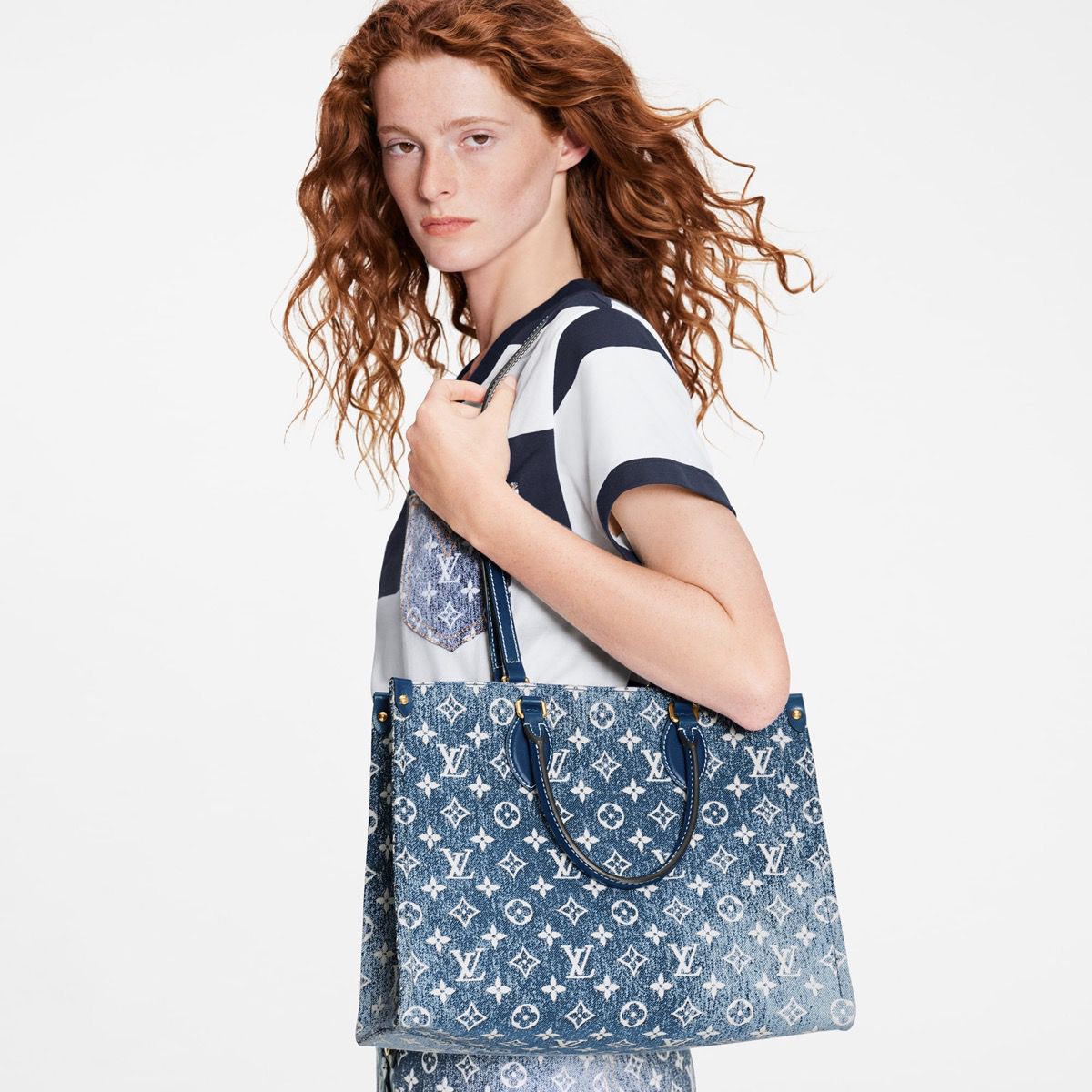 #m59608 l**is V*t*n monogram denim onthego mm tote bag