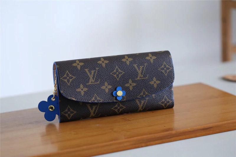 #m63895 l**is V*t*n 2019 monogram canvas emilie wallet-bleu jean
