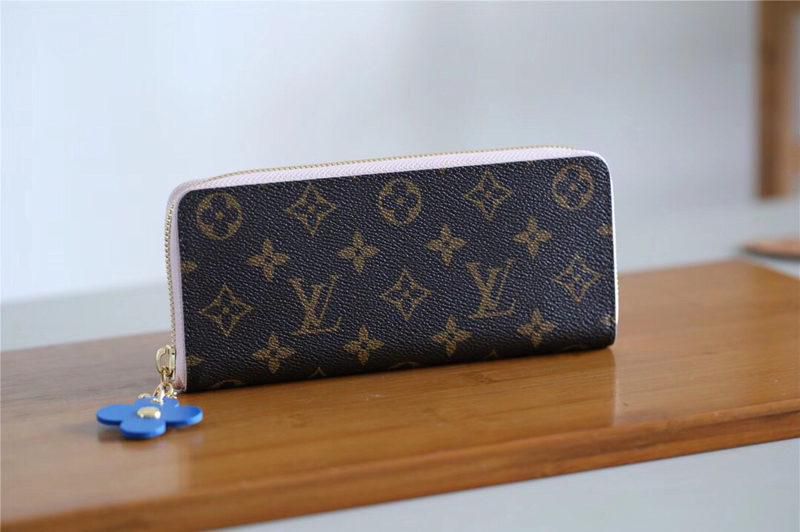#m63896 l**is V*t*n 2019 monogram canvas emilie wallet-rose ballerin
