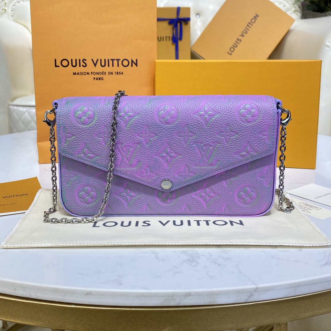 #m64064 l**is V*t*n monogram empreinte félicie pochette-blue
