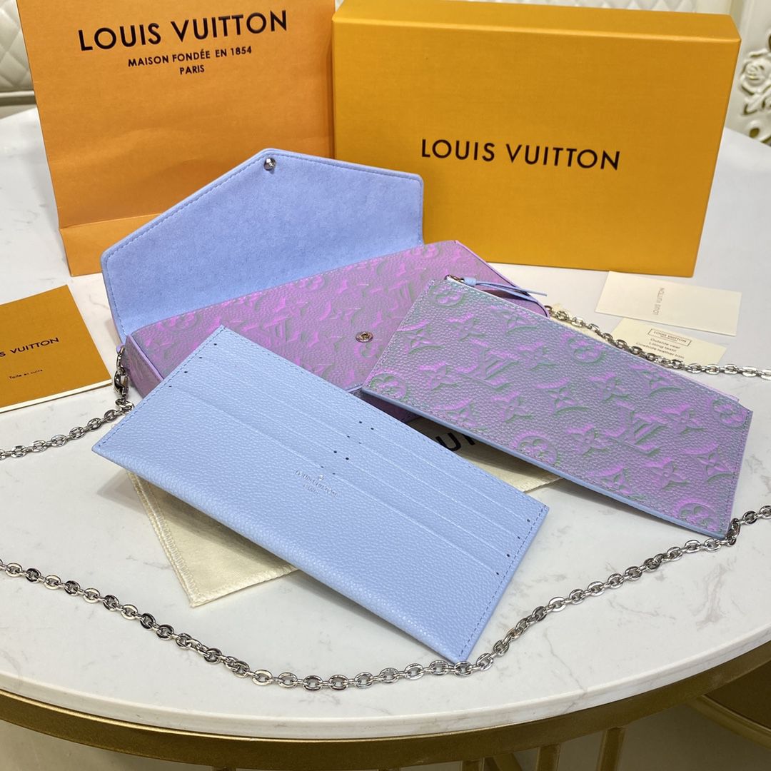 #m64064 l**is V*t*n monogram empreinte félicie pochette-blue