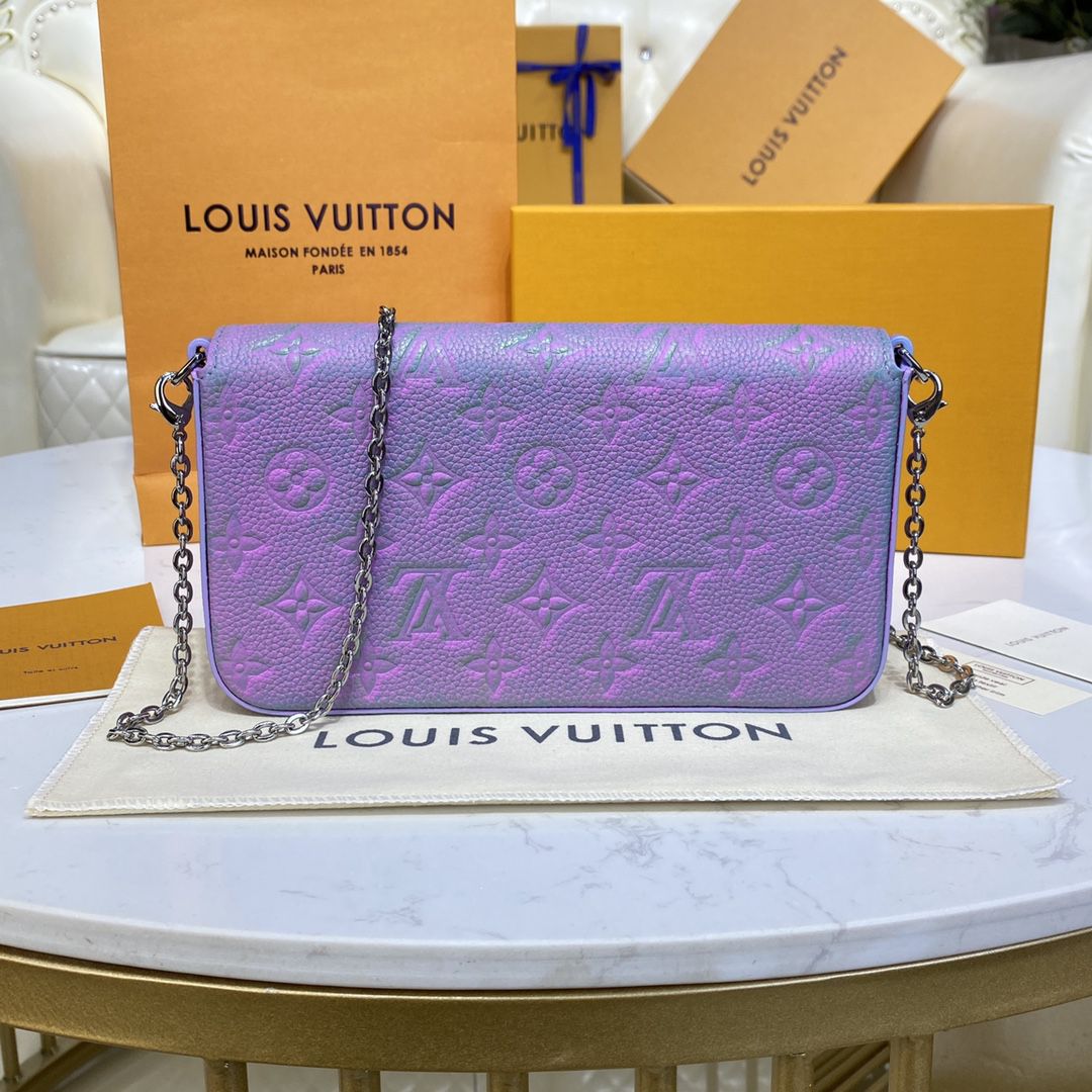 #m64064 l**is V*t*n monogram empreinte félicie pochette-blue