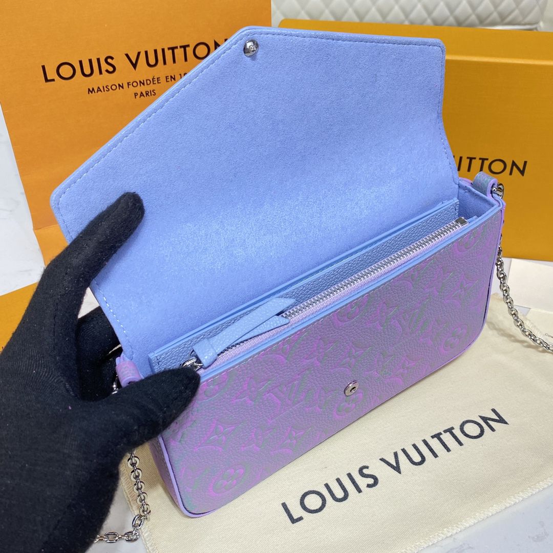#m64064 l**is V*t*n monogram empreinte félicie pochette-blue