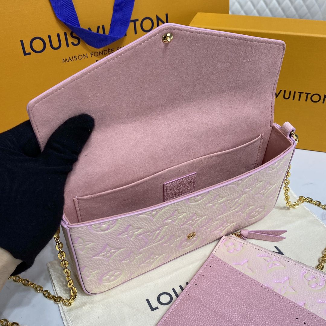 #m64064 l**is V*t*n monogram empreinte félicie pochette-pink