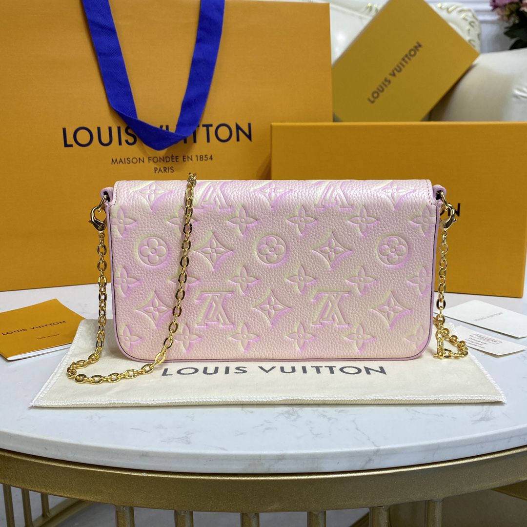 #m64064 l**is V*t*n monogram empreinte félicie pochette-pink