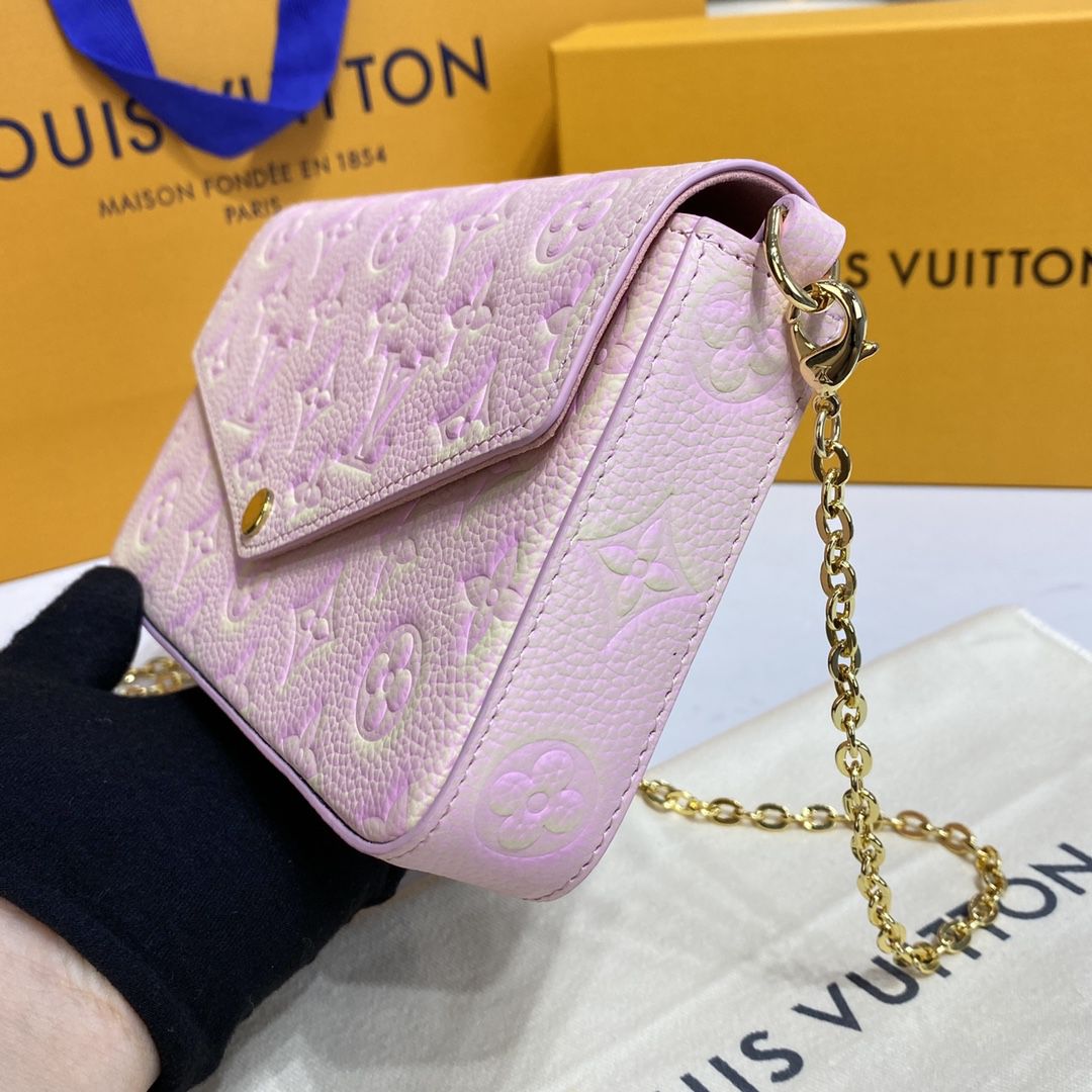 #m64064 l**is V*t*n monogram empreinte félicie pochette-pink