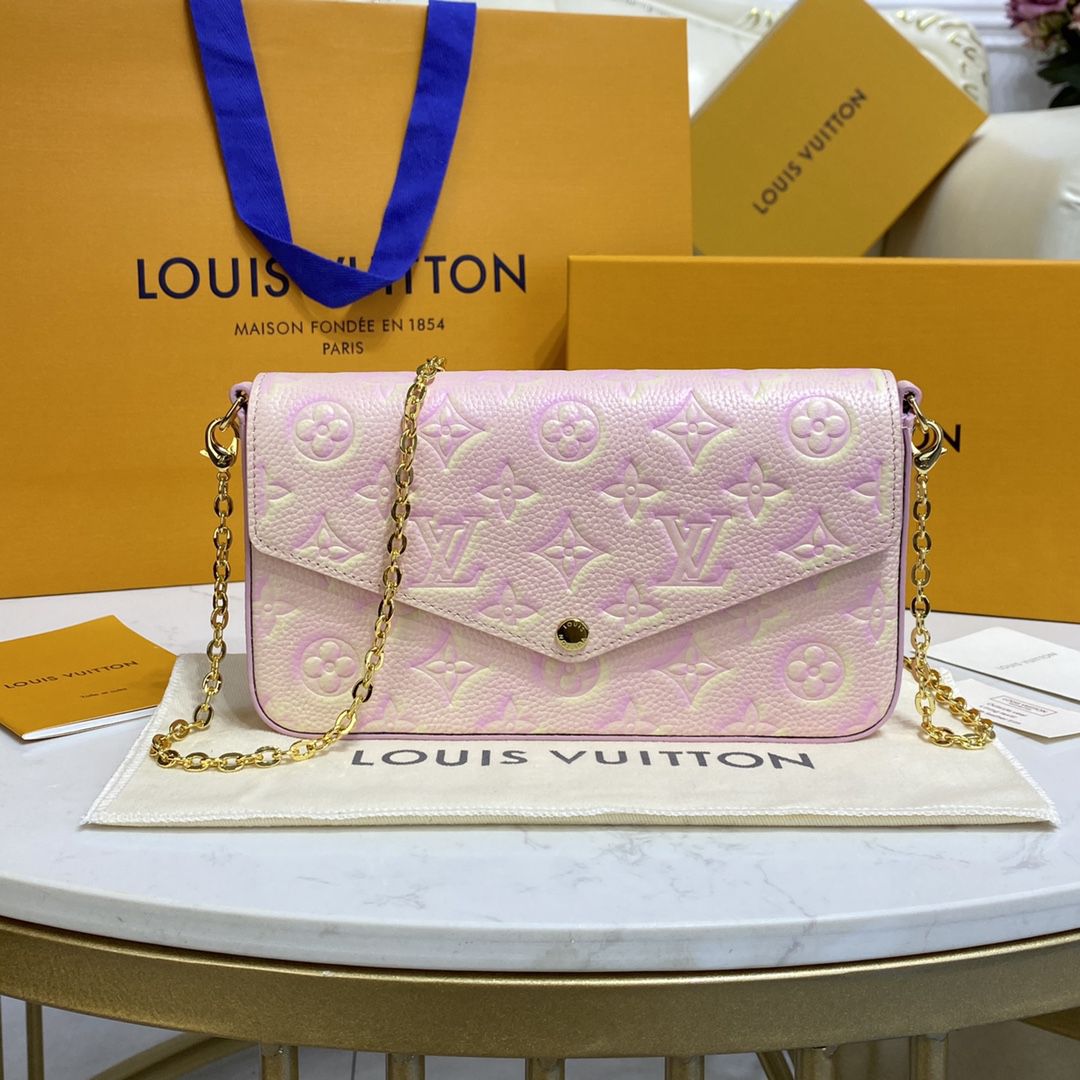 #m64064 l**is V*t*n monogram empreinte félicie pochette-pink