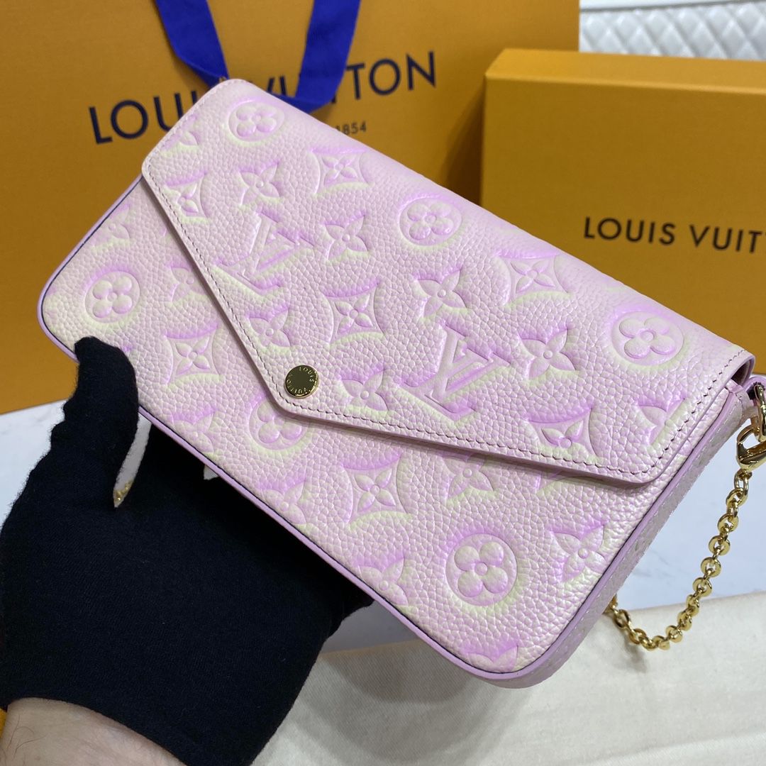 #m64064 l**is V*t*n monogram empreinte félicie pochette-pink