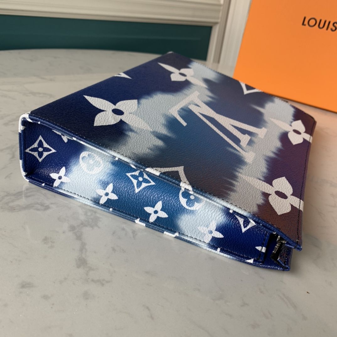 #m69136 l**is V*t*n monogram canvas lv escale poche toilette 26-blue