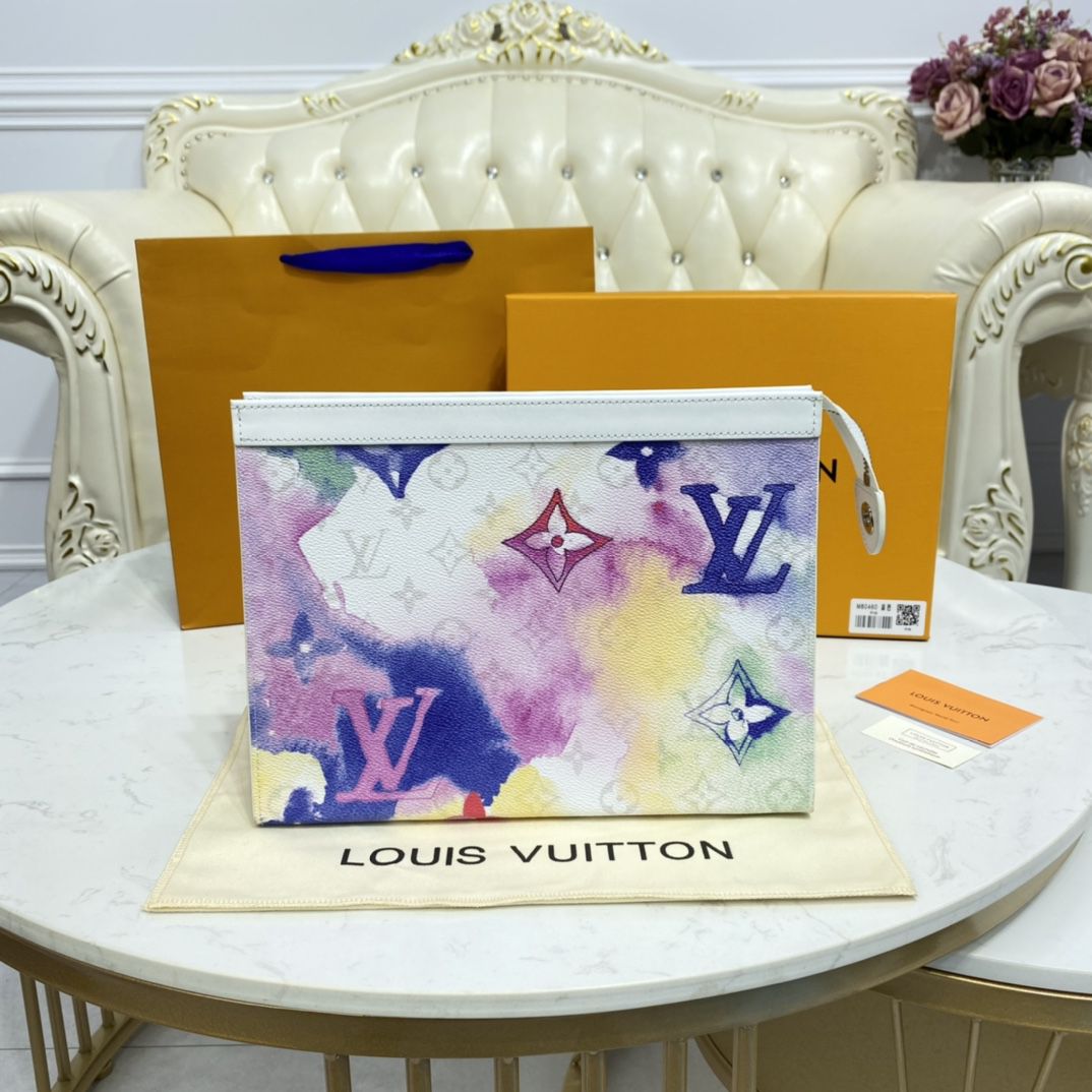 #m80460 l**is V*t*n monogram watercolor multico pochette voyage mm