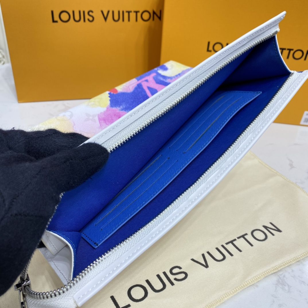 #m80460 l**is V*t*n monogram watercolor multico pochette voyage mm