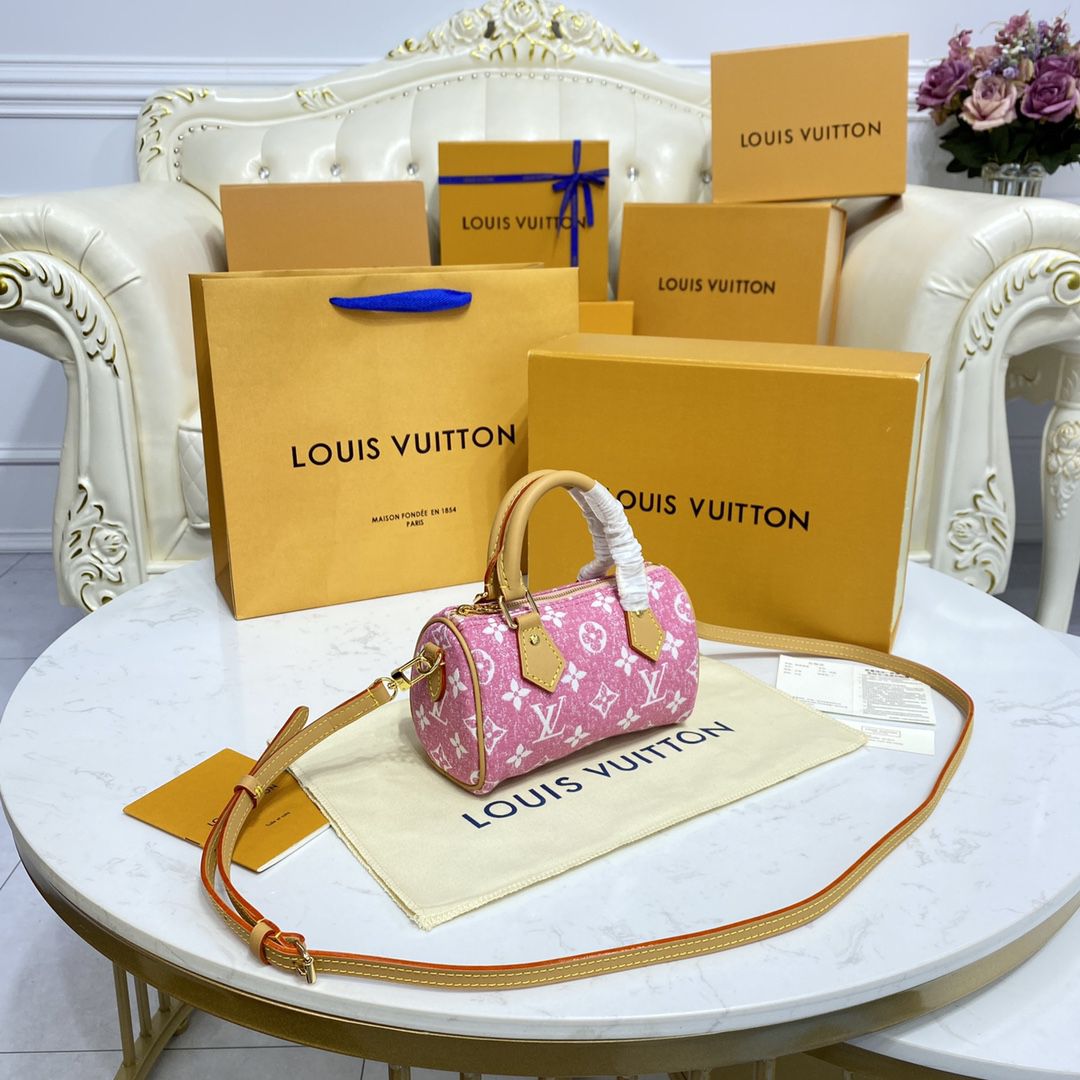 #m81213 l**is V*t*n monogram jacquard denim nano speedy