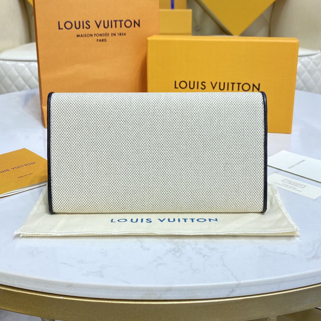#m81305 l**is V*t*n natural canvas capucines wallet