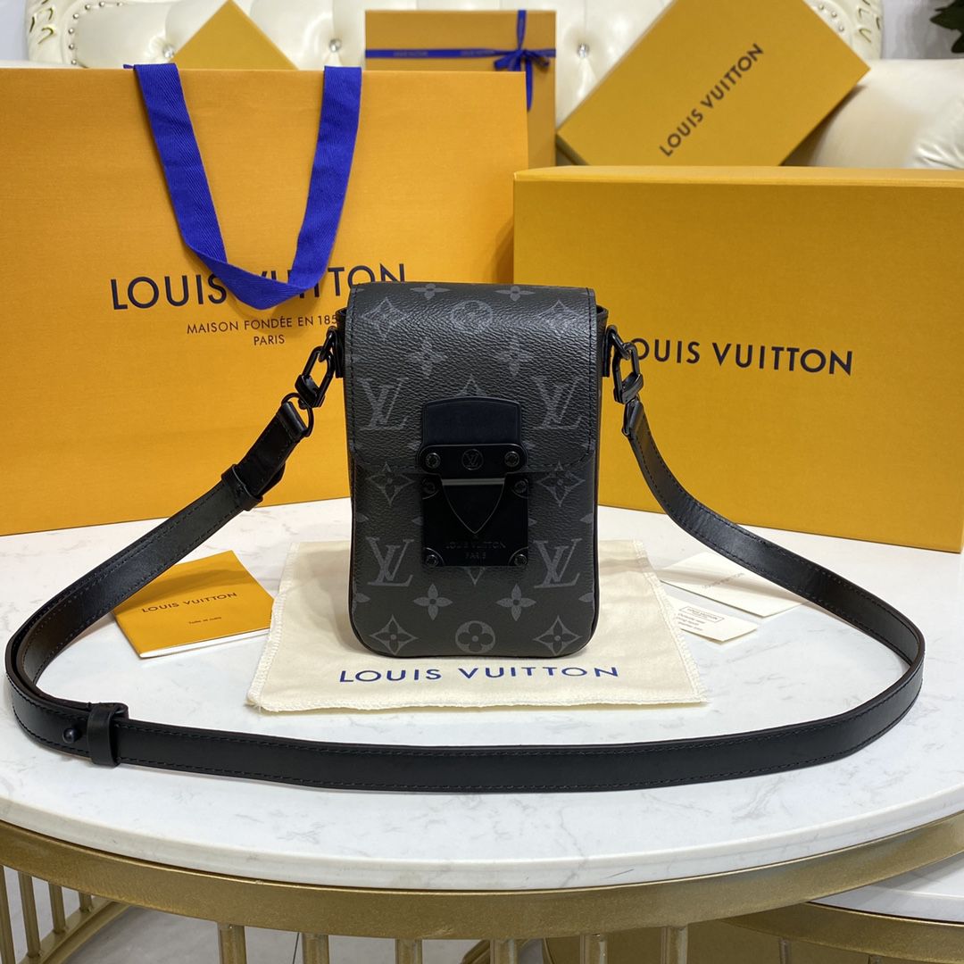 #m81522 l**is V*t*n monogram macassar s-lock vertical wearable wallet-black