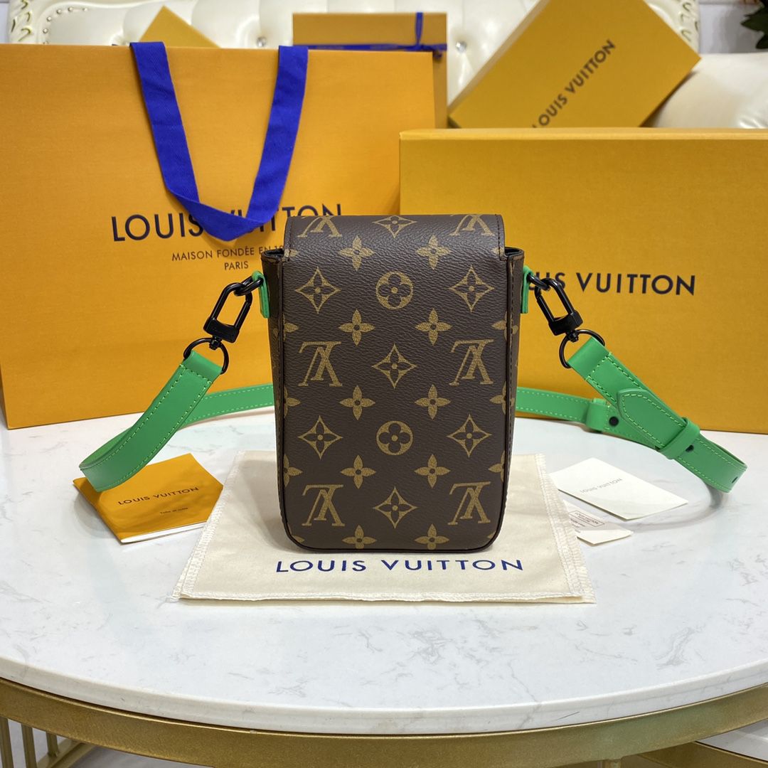 #m81522 l**is V*t*n monogram macassar s-lock vertical wearable wallet-green