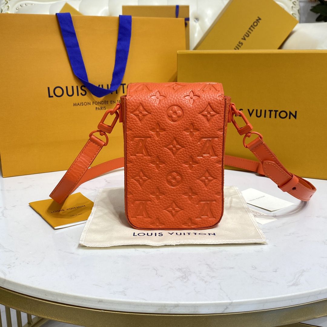 #m81525 l**is V*t*n taurillon monogram s-lock vertical wearable wallet-orange