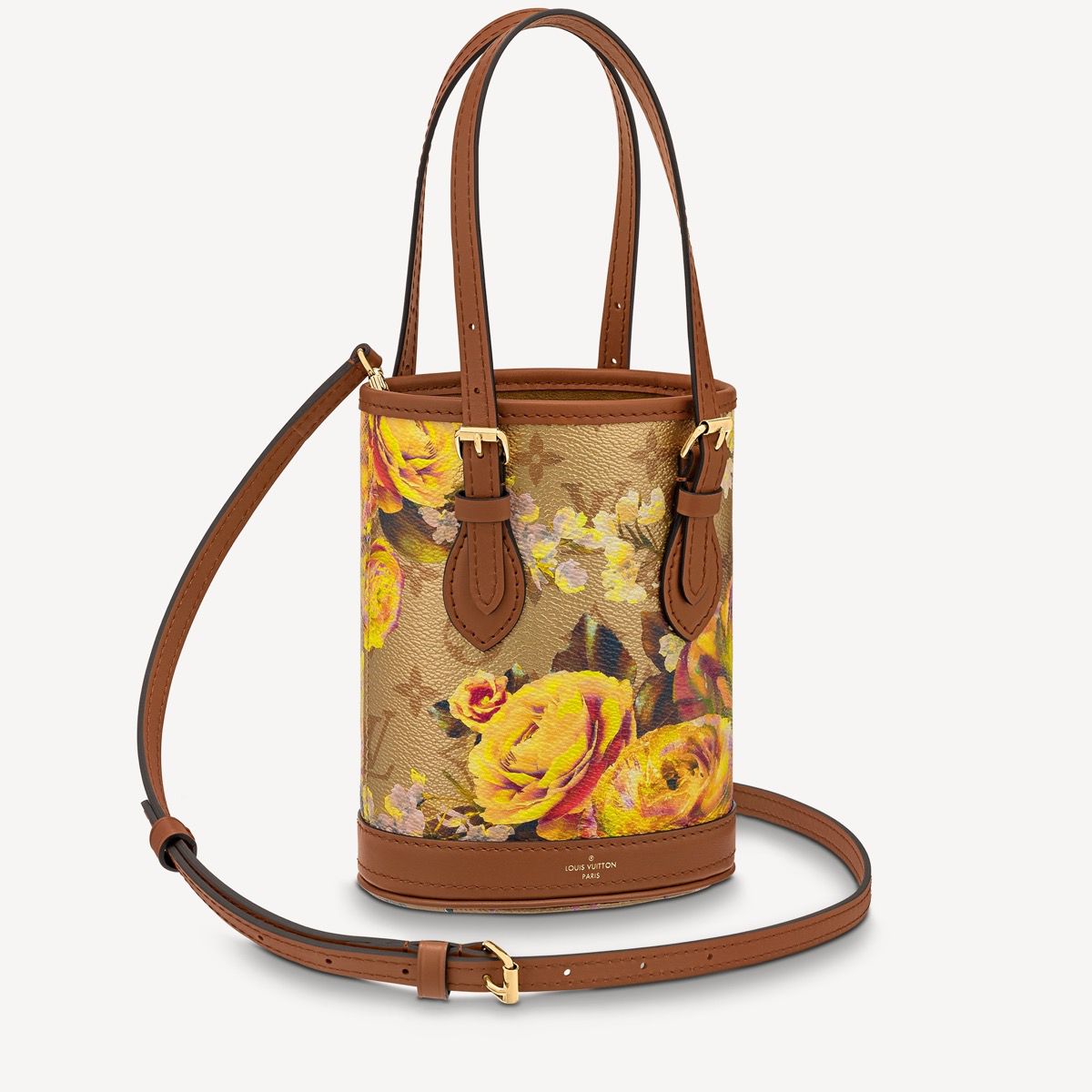 #m81724 l**is V*t*n flower patterned canvas nano bucket bag