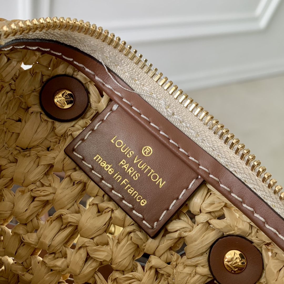 #m83525 l**is V*t*n natural raffia nano speedy bag