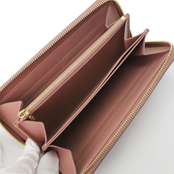 #m90020 l**is V*t*n monogram vernis embossed zippy wallet suede rose